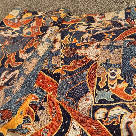 Peruvian Connection Paisley Red and Blue Pants Size 4 - Picture 7 of 8